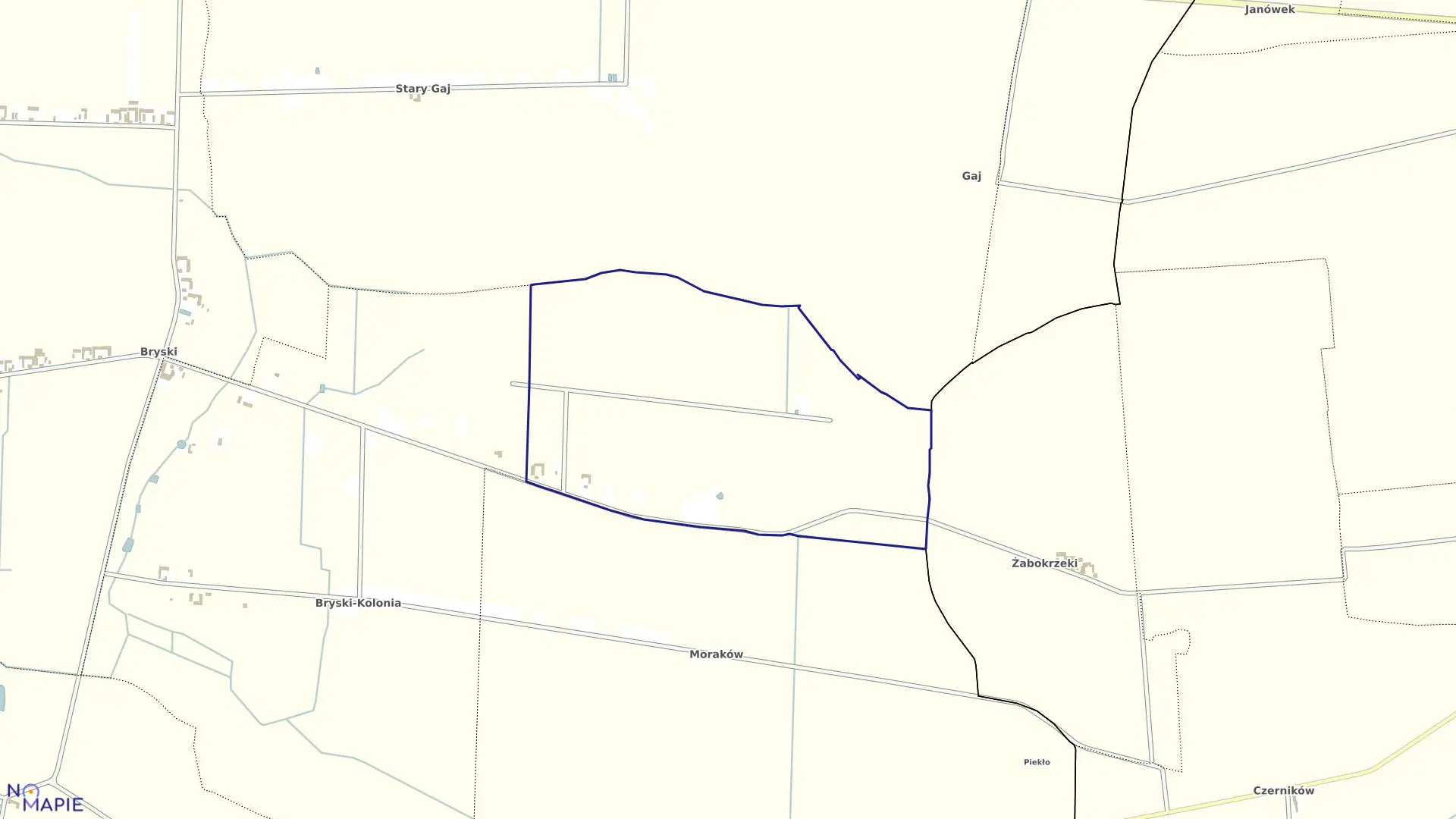 Mapa obrębu KOLONIA MORAKÓW w gminie Góra Świętej Małgorzaty